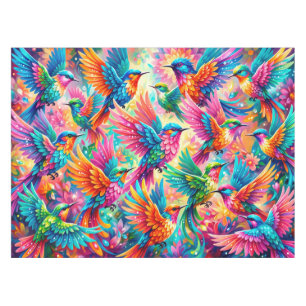 Lebendige Kolibris Traumlandschaft – Tropischer Bo Tischdecke