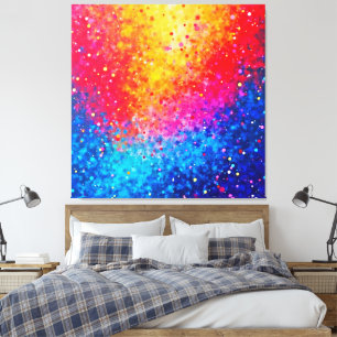 Lebendige Konfetti-Sternenexplosion-Kunst Leinwanddruck