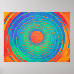 Lebendige konzentrische Kreise Poster