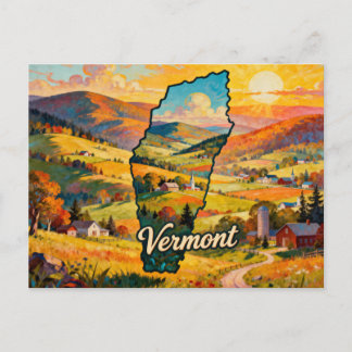 Lebendige konzeptionelle Karte von Vermont, Kunstm