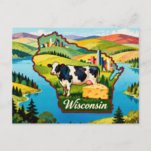 Lebendige konzeptionelle Karte von Wisconsin als K