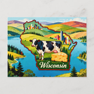Lebendige konzeptionelle Karte von Wisconsin als K