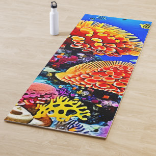 Lebendige Korallenriff-Meer-Wunder-Kunst Yogamatte