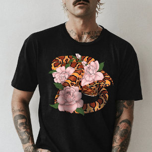 Lebendige Kornnatter Pinke Pfingstrosenblüten Grün Tri-Blend Shirt