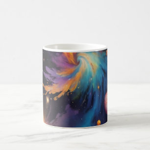 Lebendige kosmische Galaxie-Nebel-Wasserfarbe-Kaff Kaffeetasse