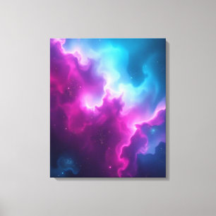 Lebendige kosmische Nebel-Abstraktkunst auf Leinwa Leinwanddruck