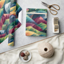 Lebendige kubistische Hügel | Kristalline Gipfelku Geschenkpapier