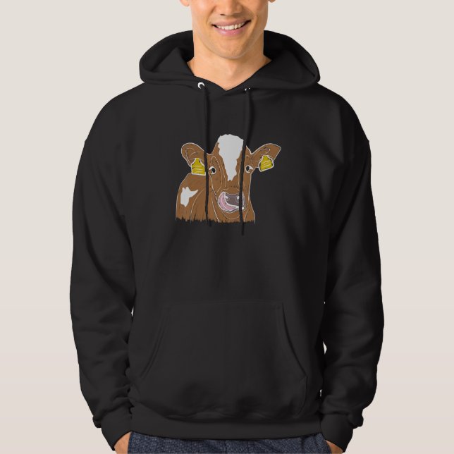 Lebendige Kuh Illustration Hoodie (Vorderseite)
