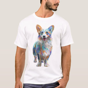 Lebendige künstlerische Corgi-Männer in mehreren F T-Shirt