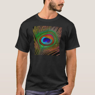 Lebendige Kupfer-Pfauenfeder T-Shirt