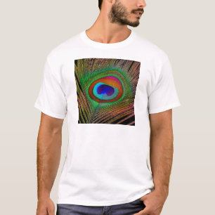Lebendige Kupfer-Pfauenfeder T-Shirt
