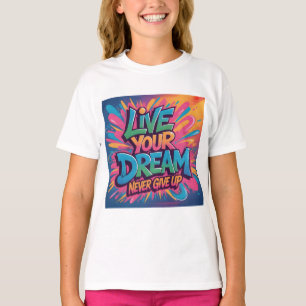 Lebendige "Lebe Deinen Traum" Graffiti-Wandkunst T-Shirt