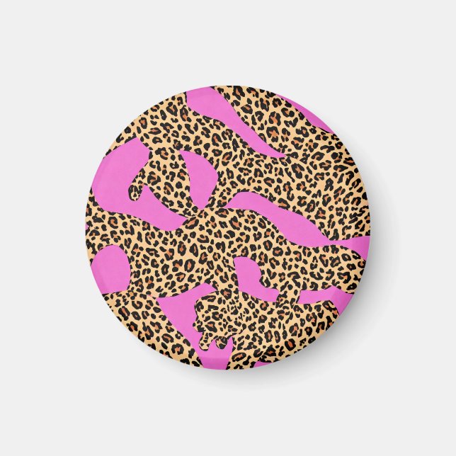 Lebendige Leopard-Silhouette-Kunst  Magnet (Vorne)