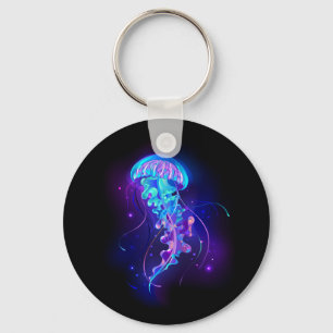 Lebendige, leuchtende Qualle Schlüsselanhänger