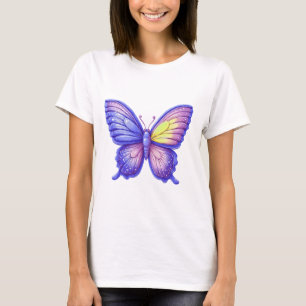 Lebendige lila Schmetterlingsballon-Kunst T-Shirt