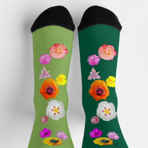 Lebendige Luftige Blumen-Design-Socken Socken