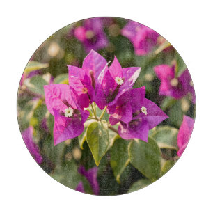 Lebendige Magenta-Lila-Bougainvillea-Blüte Schneidebrett