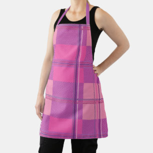 Lebendige Magenta-Rosa-Karo-Ästhetik Schürze