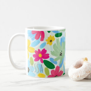Lebendige Malerische Farbige Botanische Kunst Kaffeetasse