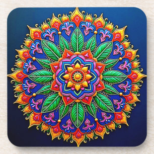 Lebendige Mandala-Kunst Getränkeuntersetzer