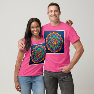 Lebendige Mandala-Kunst T-Shirt
