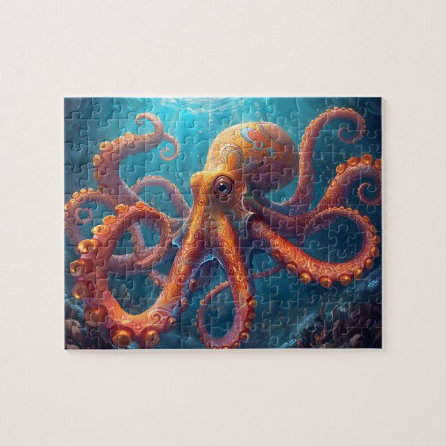 Lebendige Mandala-Oktopus-Kunst Puzzle (Horizontal)