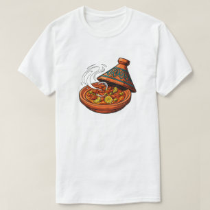Lebendige marokkanische Tagine-Dampf-Food-Illustra T-Shirt