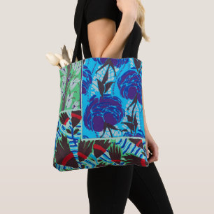 Lebendige Maximalistische Blaue und Grüne Florale