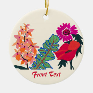 Lebendige Maximalistische Boho-Blumengarten-Kunst Keramik Ornament