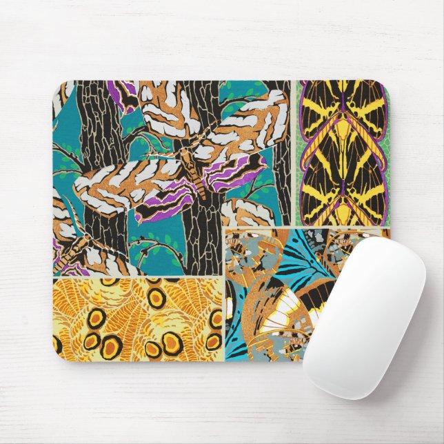 Lebendige maximalistische Teal- und violette Schme Mousepad (Mit Mouse)