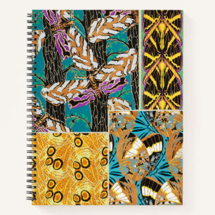 Lebendige maximalistische Teal- und violette Schme Notizbuch