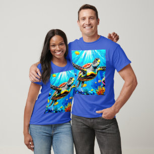 Lebendige Meeresschildkröten-Traumlandschaft T-Shirt