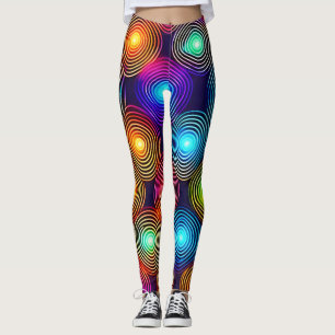 Lebendige mehrfarbige abstrakte Spiralkunst Leggings