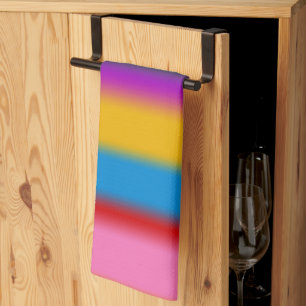 Lebendige mehrfarbige Regenbogen-Verlaufsstreifen Geschirrtuch