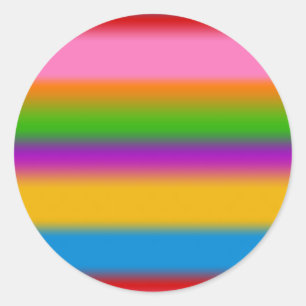 Lebendige mehrfarbige Regenbogen-Verlaufsstreifen Runder Aufkleber