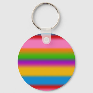 Lebendige mehrfarbige Regenbogen-Verlaufsstreifen Schlüsselanhänger