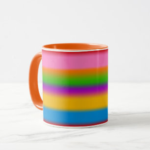 Lebendige mehrfarbige Regenbogen-Verlaufsstreifen Tasse