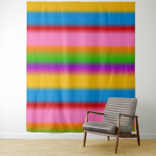 Lebendige mehrfarbige Regenbogen-Verlaufsstreifen Wandteppich