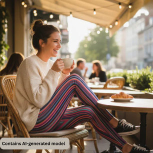 Lebendige mehrfarbige vertikale Streifen Leggings