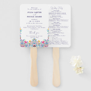 Lebendige mexikanische Fiesta-Regenbogen-Hochzeit Fächer