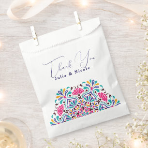 Lebendige mexikanische Fiesta-Regenbogen-Hochzeit Geschenktütchen