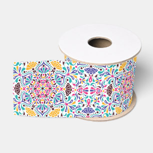 Lebendige mexikanische Fiesta-Regenbogen-Hochzeit Ripsband