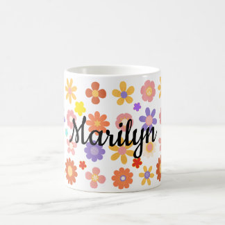 Lebendige Mischung aus farbenfrohen Blumen-Tasse Kaffeetasse