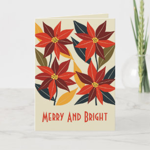 Lebendige mittelalterliche Weihnachtsblume Poinset Karte