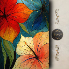 Lebendige moderne florale Decoupage Seidenpapier