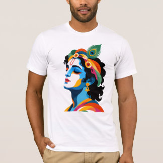 Lebendige moderne Lord Krishna Pop-Art-Grafik T-Shirt