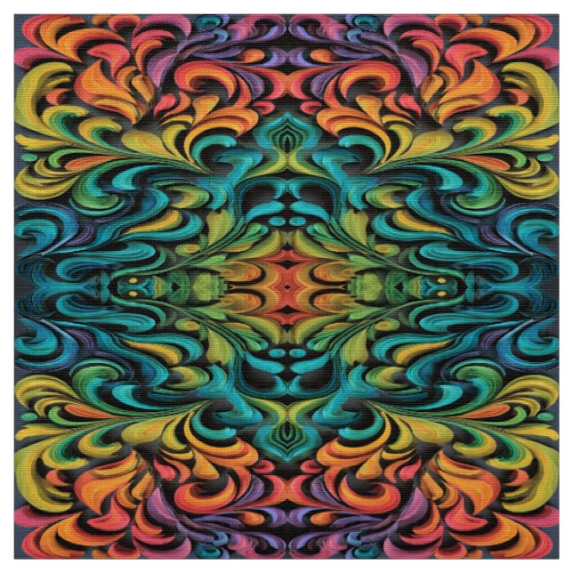 Lebendige Multicolor-Swirbel-Kunst Stoff (Muster)