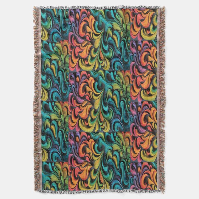 Lebendige Multicolor-Wirbelkunst Decke (Vorderseite Vertikal)