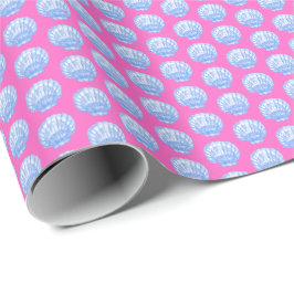 Lebendige Muscheln (Rosa und Blau) Geschenkpapier