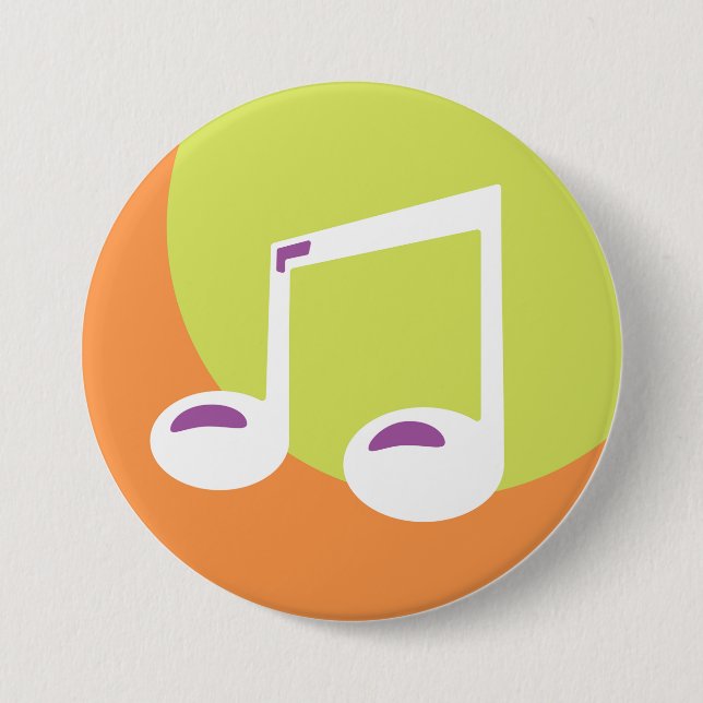 Lebendige Musikalische Doppel-Achtel Button (Vorderseite)